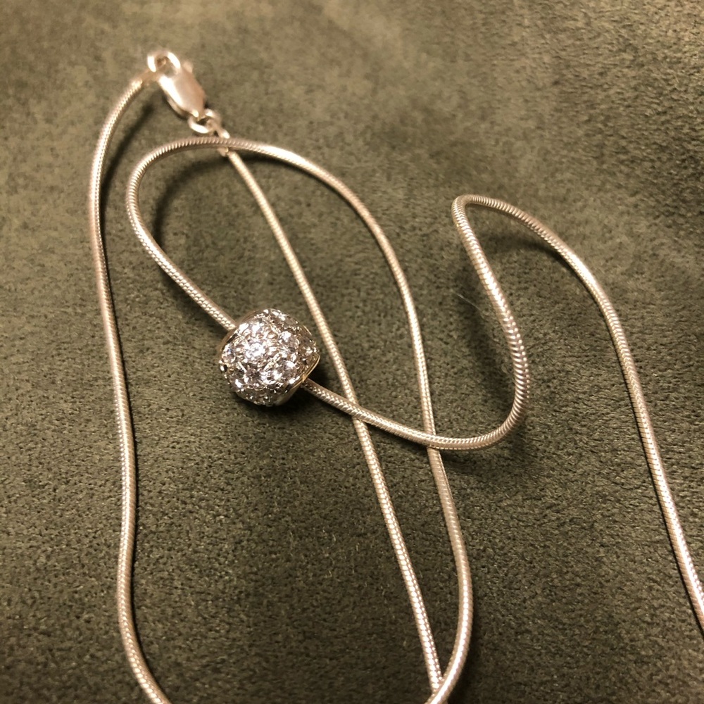 Swarovski like crystal ball bead necklace